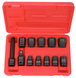 Coffret de douilles à chocs 6 pans 1/2'' - 10 douilles, cardan, rallonge- 12pcs KS TOOLS - 515.0112