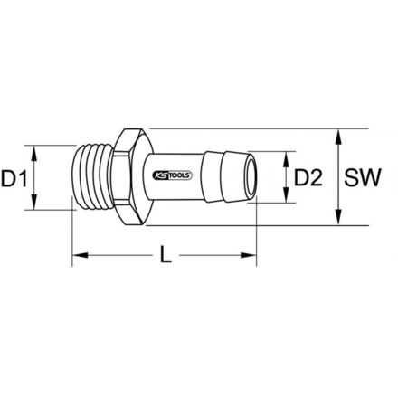 Coupleur rapide fileté mâle 1/2'' - L.44mm KSTOOLS - 5153452
