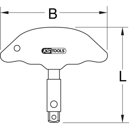 Poignée d'entraînement en T, 1/2''x3/8'' KSTOOLS - 5161424