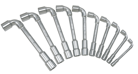 Jeu de 10 clés à pipe débouchées métriques - 6 pans - en boîte KS TOOLS - 517.0440