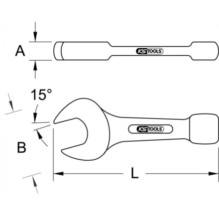 Clé à fourche à frapper, 230 mm KSTOOLS - 5172230