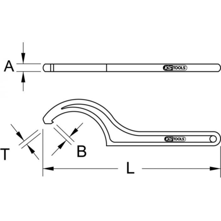 Clé à ergot brunie pour écrous à encoches latérales, 180-195 mm KSTOOLS - 5172373