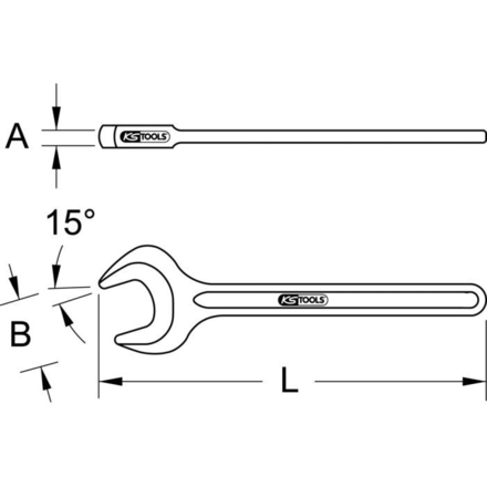 Clé à fourche simple brunie, 115 mm KSTOOLS - 5172615