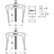 Extracteur universel à 2 griffes avec crochets extrêmement fins et allongés, 25-130 mm, 120 mm - 3,5t KSTOOLS - 6200031