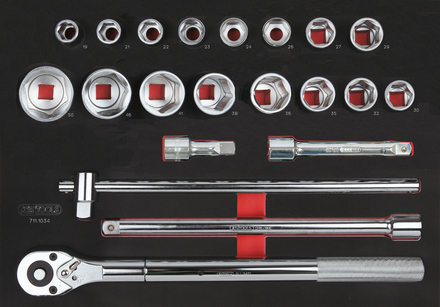 Module de douilles et accessoires 3/4'', 21 pièces KS TOOLS - 711.1034
