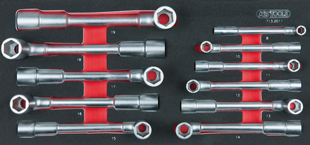 Module de clés à pipe débouchées - 6 pans, 11 pièces KS TOOLS - 713.2011