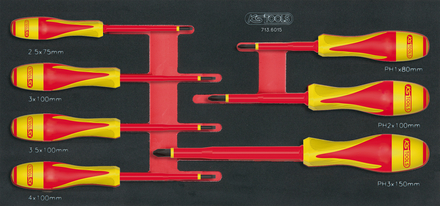 Module de tournevis isolés 1000V ULTIMATE® Fente - PHILLIPS®, 7 pièces KS TOOLS - 713.6015