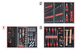 Composition d'outils 3 tiroirs pour servante, 158 pièces KS TOOLS - 714.0158