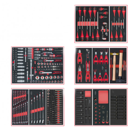 Composition d'outils 5 tiroirs pour servante, 384 pièces KS TOOLS - 714.0380
