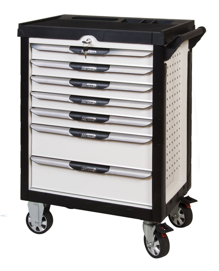 Servante ULTIMATE blanche 7 tiroirs équipée de 114 outils KS TOOLS - 803.7114