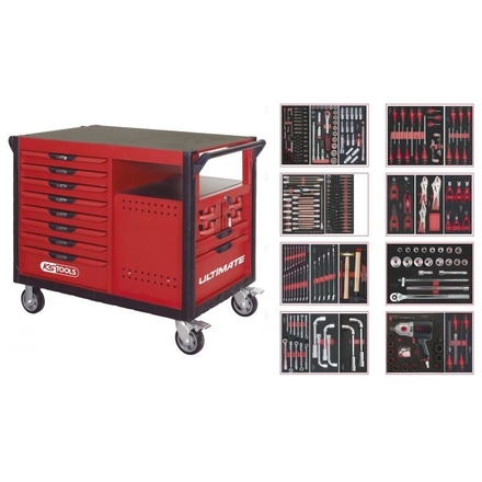 Servante 14 tiroirs équipée de 354 outils KS TOOLS - 809.1730