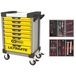 Servante ULTIMATE jaune et gris 7 tiroirs équipée de 114 outils KS TOOLS - 814.7114