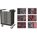 Servante ULTIMATE grise et noire 9 tiroirs équipée de 202 outils KS TOOLS - 816.9202