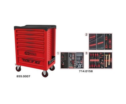 Servante d'atelier RACING KSTOOLS 7 tiroirs équipée de 158 outils - 8557158