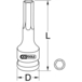 Douille tournevis à chocs longue TORX® 1/2'', T20 KSTOOLS - 9110995