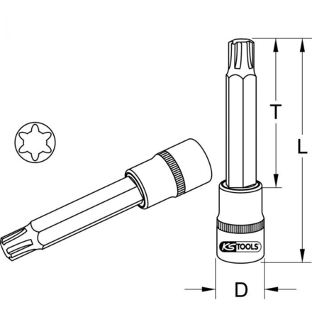 Douille tournevis longue 1/2'' RIBE®, M10 KSTOOLS - 9111926