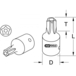 Douille tournevis ULTIMATE 5 pans percé 1/4'' - L.25 mm - TS 8 KSTOOLS - 9112471