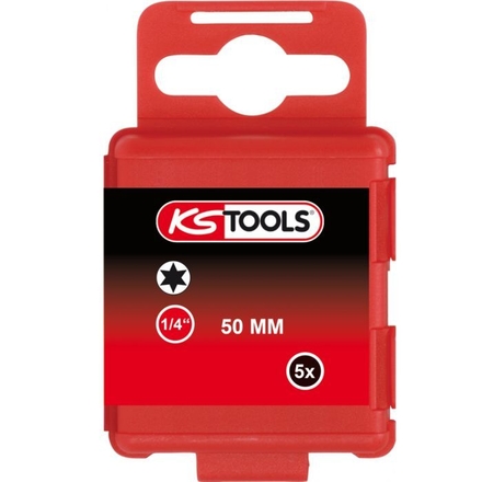 Boite de 5 embouts de vissage TORX®, L.50 mm - 1/4'' - T6 KSTOOLS - 9113376