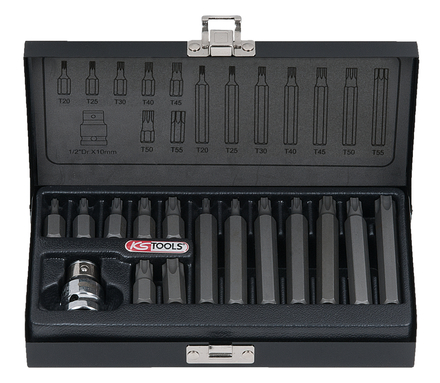 Coffret de 15 Embout de vissages TORX® 1/2'', T20 à T55 KS TOOLS - 911.5020