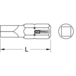 Embout de vissage 4 pans, L.25 mm - 1/4'' - #4 KSTOOLS - 9117889