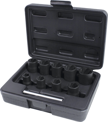 Coffret de douilles à chocs spéciales 3/8'', 10 à 19 mm, 10 pcs KS TOOLS - 913.3855