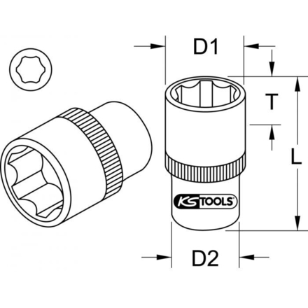 Douille 6 pans ULTIMATE® 1/4'', 5/32'' KSTOOLS - 9171499