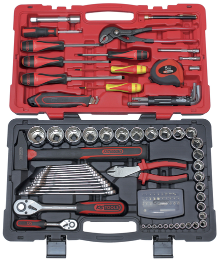 Coffret de douilles et accessoires ULTIMATE® 1/4'' - 1/2'', 101 pièces KS TOOLS - 922.0701
