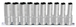 Jeu de 10 douilles tournevis 6 pans ULTIMATE® sur rail 1/4'', 4-13 mm KS TOOLS - 922.1458