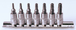 Rail de 7 douilles tournevis ULTIMATE® TORX® percé KS TOOLS - 922.1499