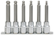 Rail de 6 douilles tournevis à tête sphérique, 1/2'' - L.110 mm - 5 à 12 mm KS TOOLS - 922.1764