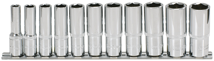 Jeu de 11 douilles 6 pans ULTIMATE® sur rail 3/8'' KS TOOLS - 922.3845