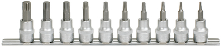 Rail de 10 douilles tournevis ULTIMATE® TORX® 3/8'', T10 à T55 KS TOOLS - 922.3939