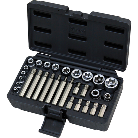 Coffret TORX®, 1/4'' - 3/8'' - 1/2'' - E4 à E24 - T20 à T55 - 30 pcs KS TOOLS - 922.4300