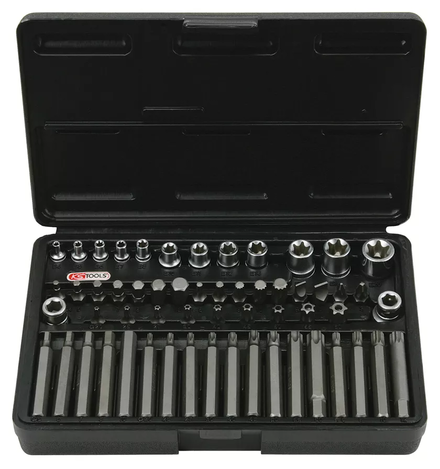 Coffret TORX® percé, 1/4'' - 3/8'' - 1/2'' - E4 à E20 - T20 à T60 - M5 à M12 - 57 pcs KS TOOLS - 922.4305