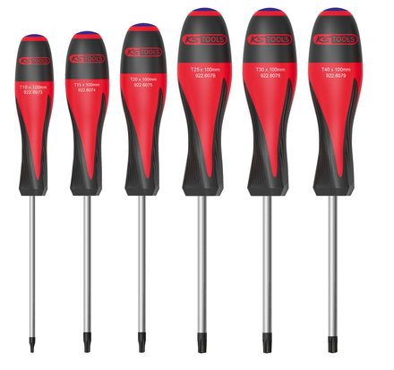 Jeu de 6 tournevis ULTIMATE®, TORX® percé KS TOOLS - 922.6070