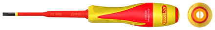 Tournevis fente bi-matière isolé 1000V - 4,0 x 100mm pour borniers électriques KS TOOLS - 922.6221