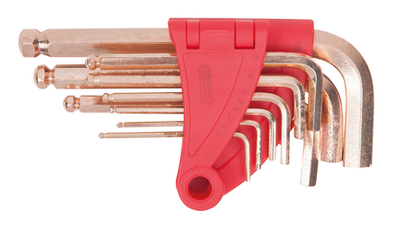 Jeu de clés mâles tête sphérique sur support BRONZEplus, 8 pièces KS TOOLS - 963.1517