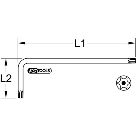 Clé mâle INOX TORX percé, longue - TB 25 KSTOOLS - 9640604