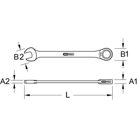 Clé mixte droite à cliquet TITANplus 10 mm KSTOOLS - 9651010