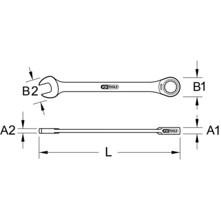 Clé mixte droite à cliquet TITANplus 17 mm KSTOOLS - 9651017