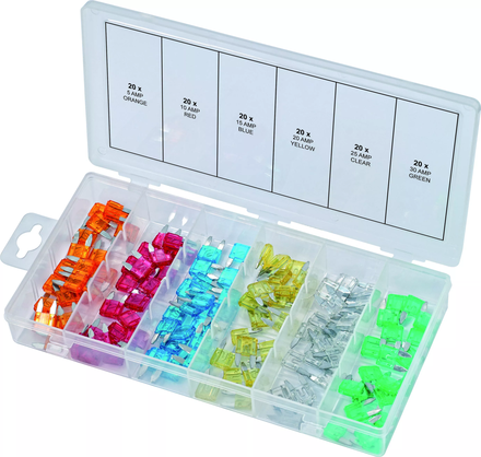 Assortiment de mini-fusibles, 120 pcs KS TOOLS - 970.0280