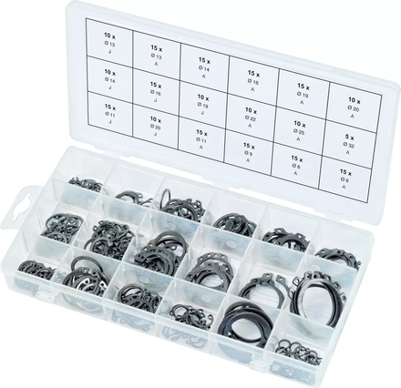 Assortiment de circlips internes et externes, 225 pcs KS TOOLS - 970.0310