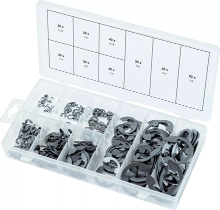 Assortiment de circlips de type E en pouces, 300 pcs KS TOOLS - 970.0320