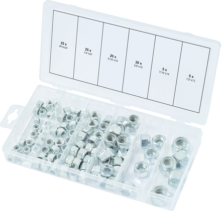 Assortiment d'écrous autoblocants UNC, 100 pcs KS TOOLS - 970.0480