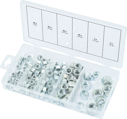 Assortiment d'écrous autoblocants UNF, 100 pcs KS TOOLS - 970.0490