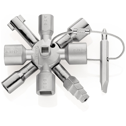 Clé universelle pour armoires de commandes TwinKey KNIPEX - 00 11 01