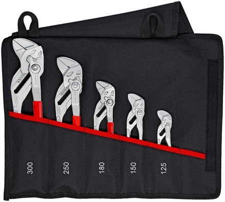 Trousse composée de 5 pinces-clés 125mm, 150mm, 180mm, 250mm et 300mm KNIPEX - 001955S4