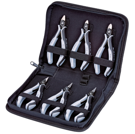 Trousse composée d'un lot de 6 pinces - Gainage bi-matière - ESD KNIPEX - 002016PESD