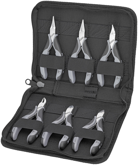 Trousse composée d'un lot de 6 pinces - Gainage bi-matière - ESD KNIPEX - 002017