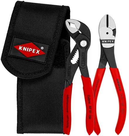 Mini-lot de 2 pinces en pochette ceinture, Cobra® 150mm et Pince coupante 140mm KNIPEX - 002072V02